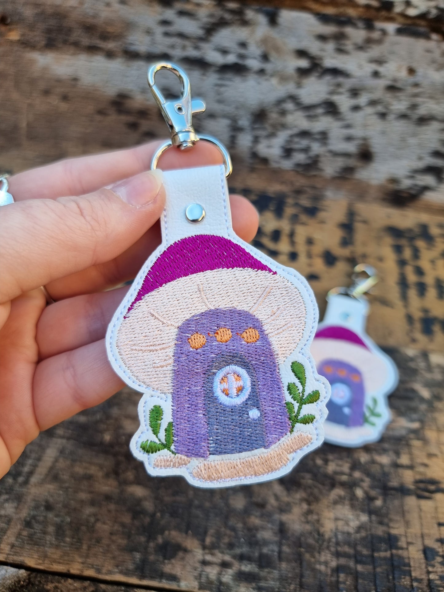 Toad Stool Home | Embroidered Keychain