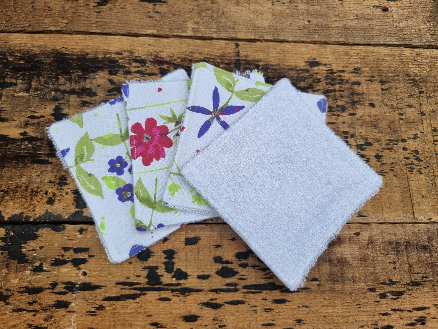 White and Blue Pansies Reusable Bamboo Wipes