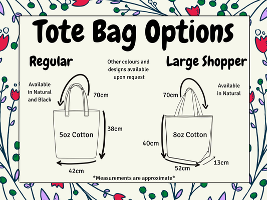 Floral Initial With Name | Embroidered Tote Bag