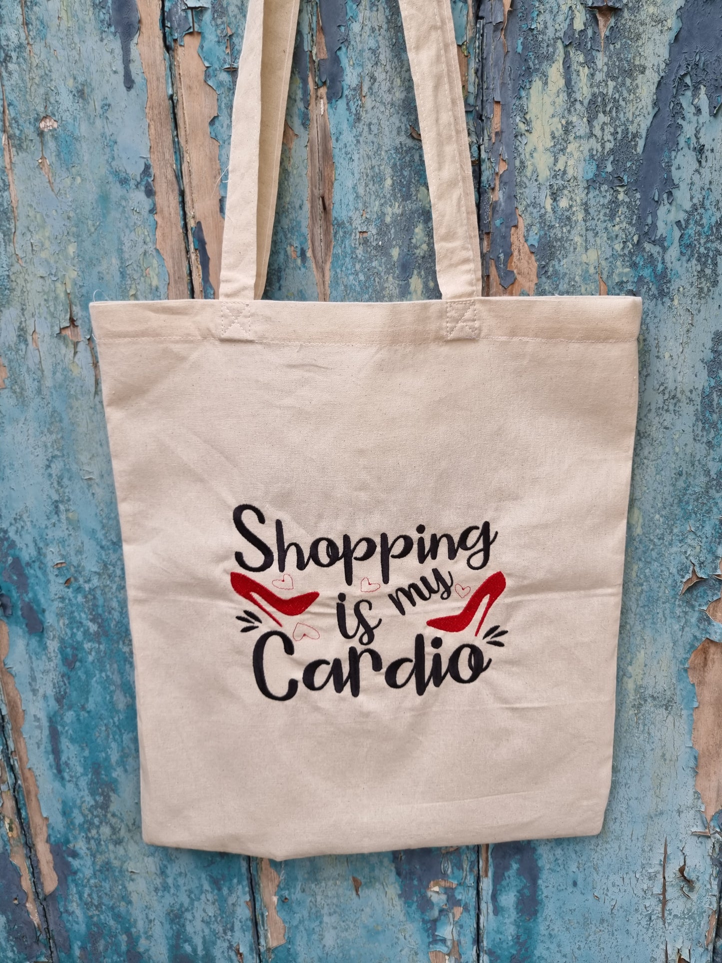 Shopping Is My Cardio | Embroidered Tote Bag