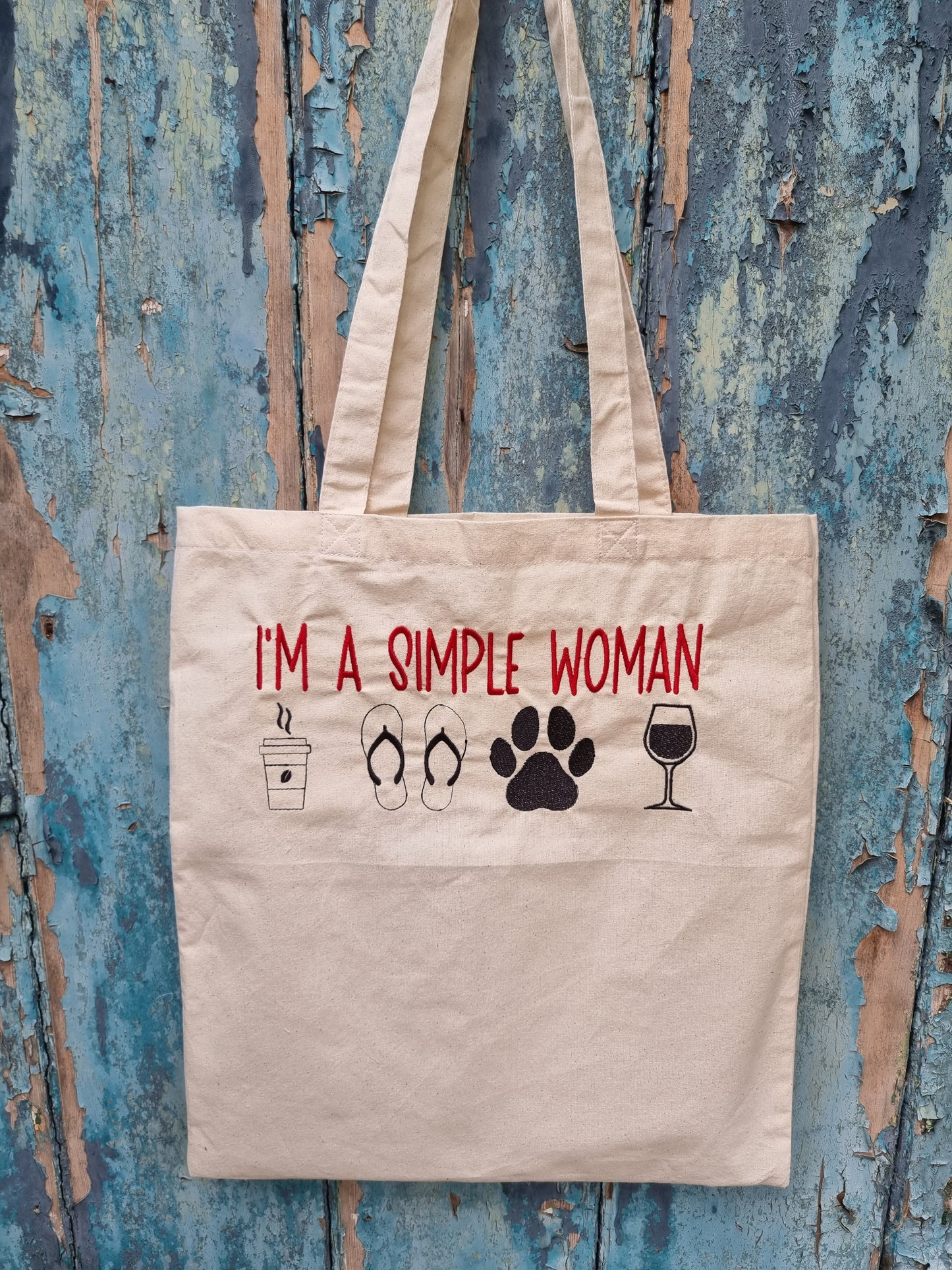 I'm A Simple Woman | Embroidered Tote Bag
