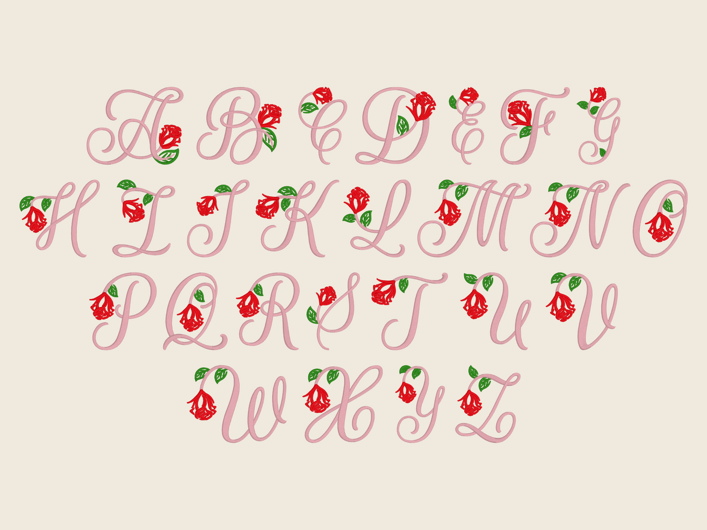 Personalised Regal Rosebud Floral Initial | Embroidered Tote Bag