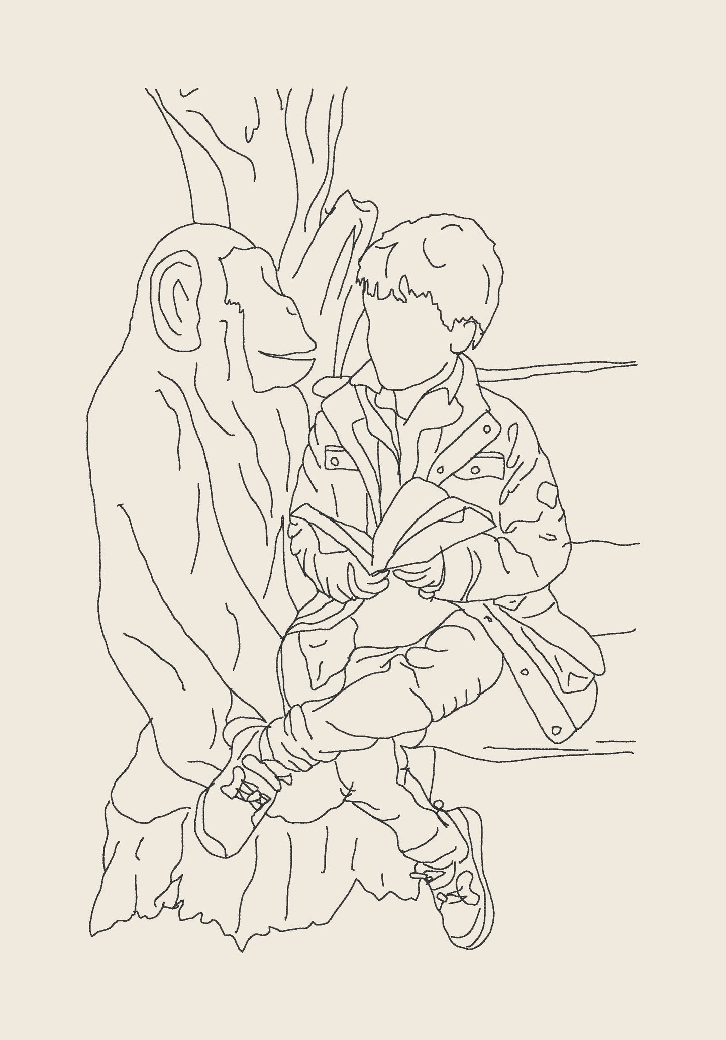 Custom Line Art Photo | Embroidered Tote Bag