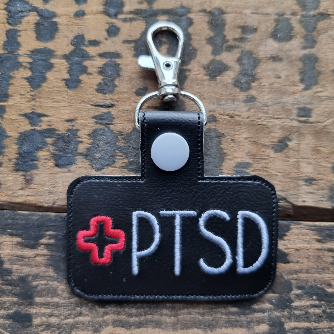 PTSD | Medical Alert Embroidered Keychain