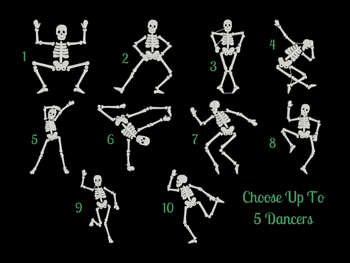 Design Your Own Dancing Skeleton | Embroidered Tote Bag