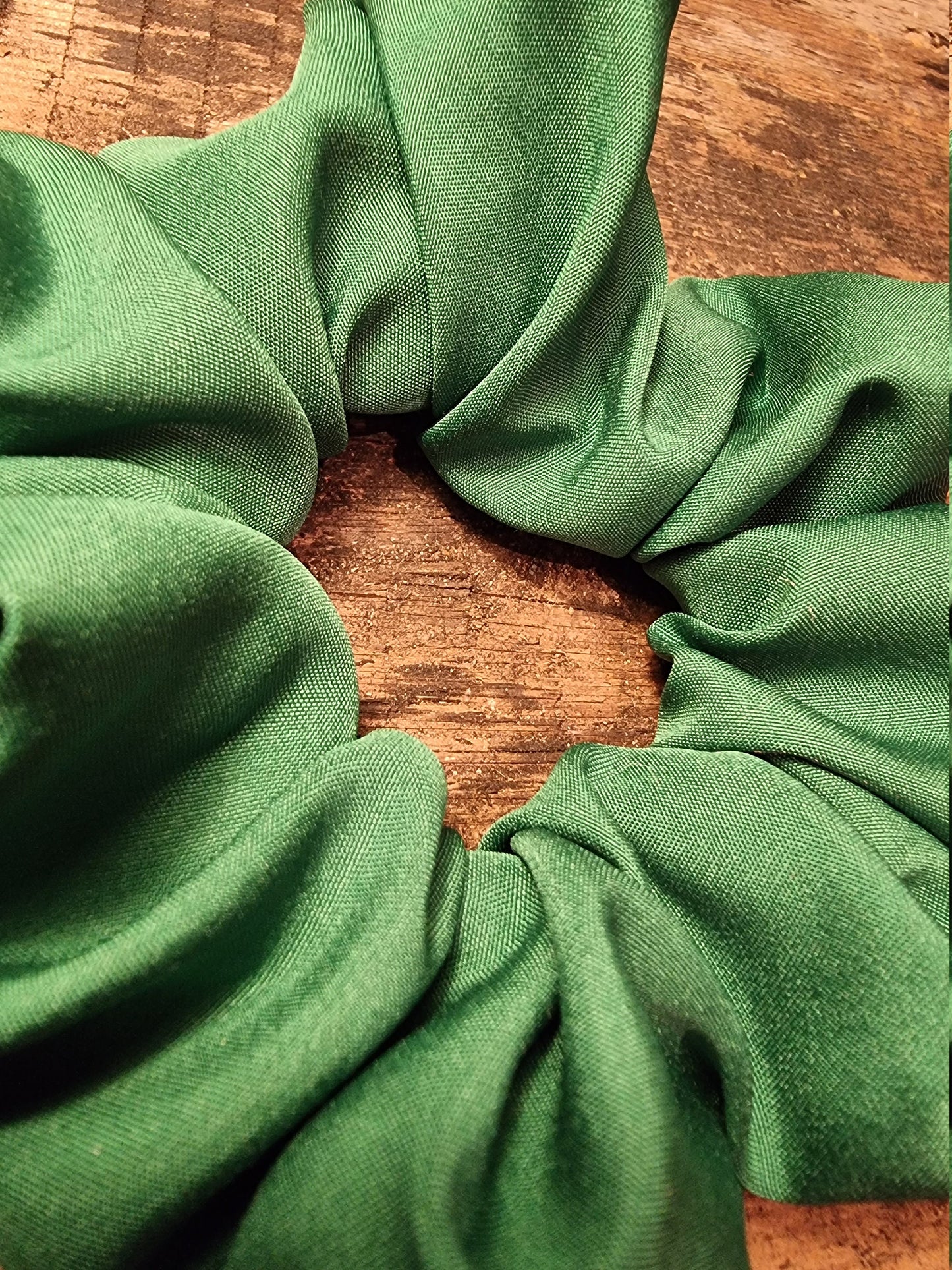 Forest Green Super Soft Crepe Bow Scrunchie | Removeable Bow
