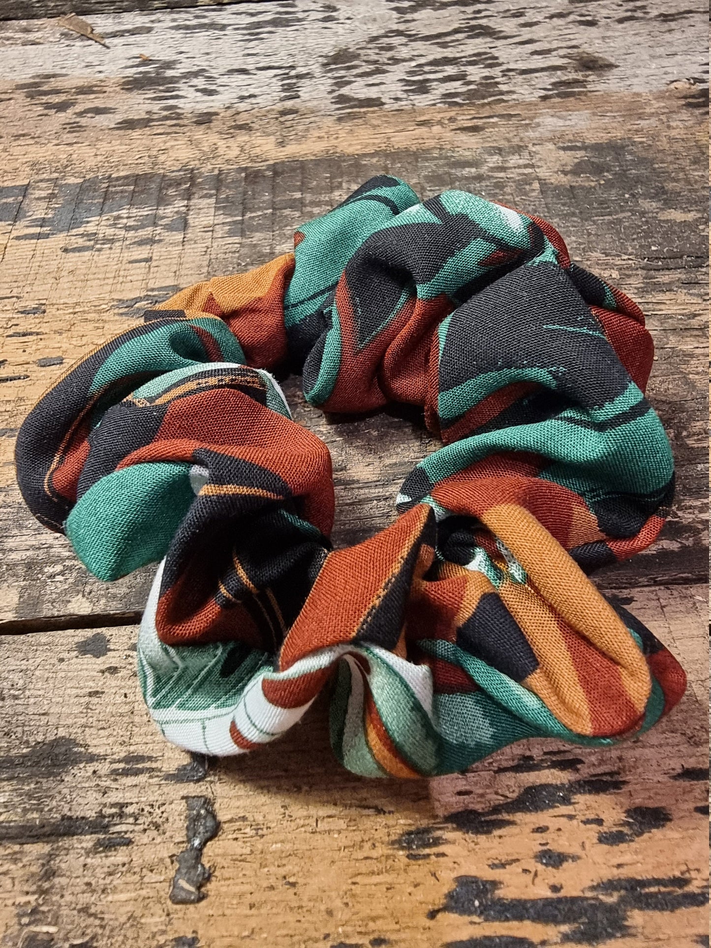 Monstera Leaf Print Soft Viscose Bow Scrunchie | Removeable Bow