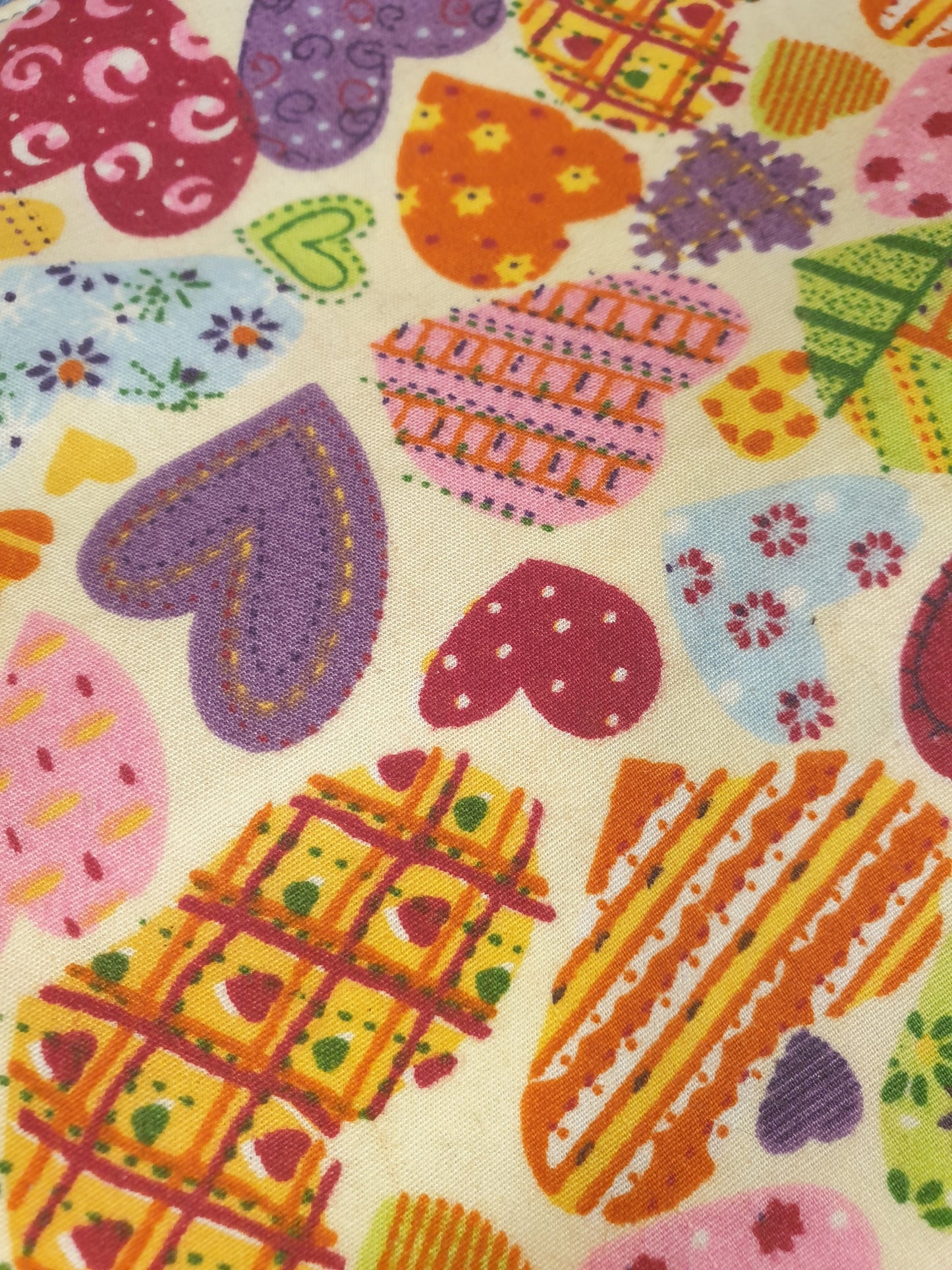 Multicoloured Love Heart Jumble Zipper Pouch Bag | Large Makeup Bag