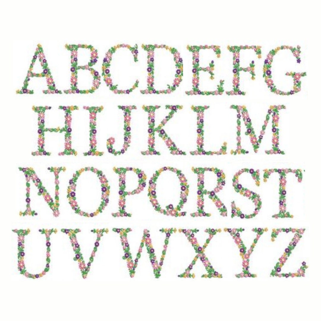 Floral Initial | Embroidered Tote Bag