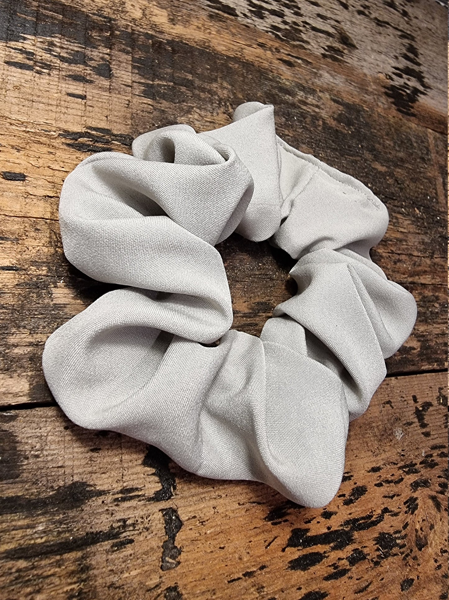 Light Grey Super Soft Crepe Scrunchie | Hair Tie