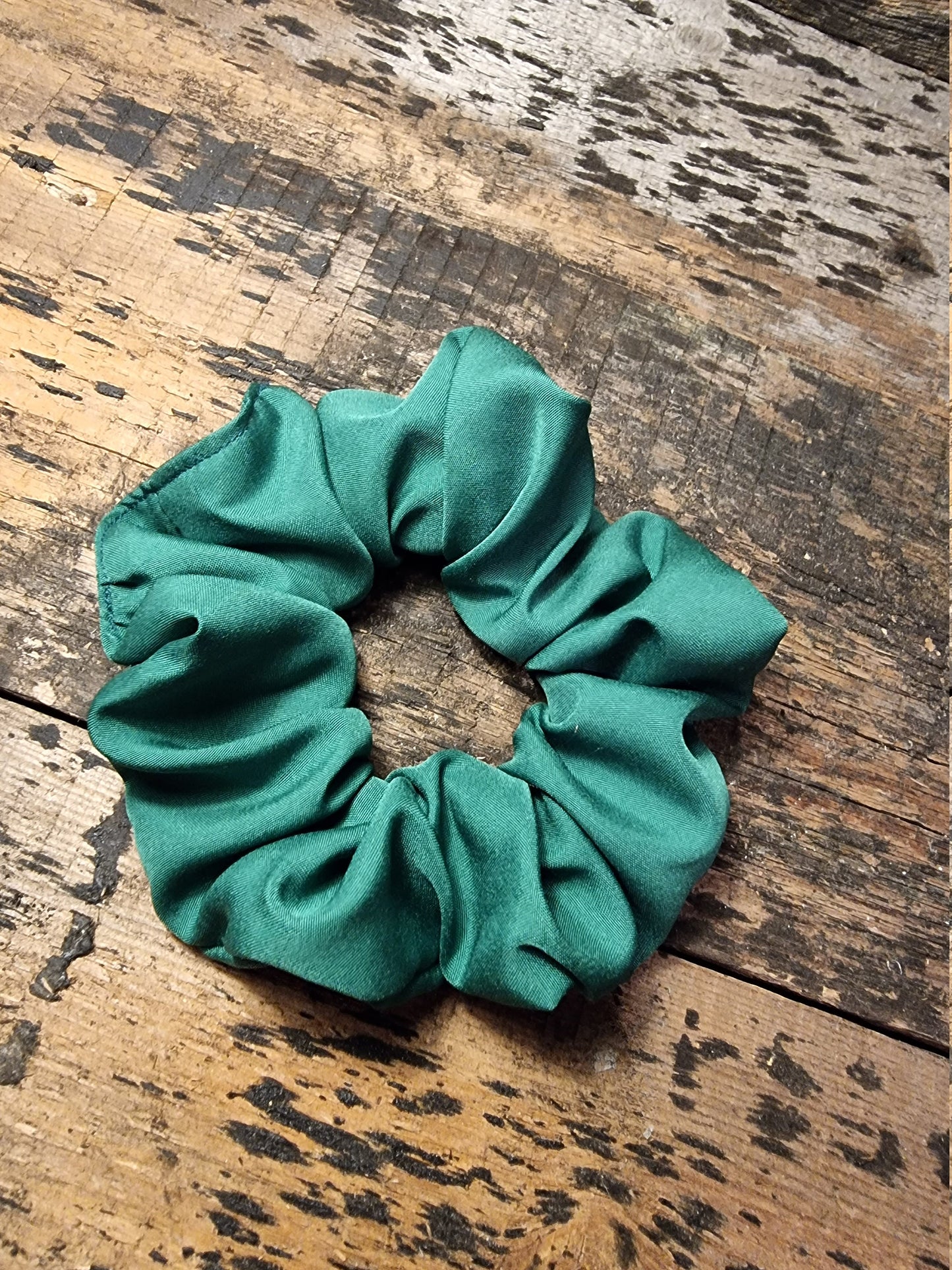 Forest Green Super Soft Crepe Bow Scrunchie | Removeable Bow