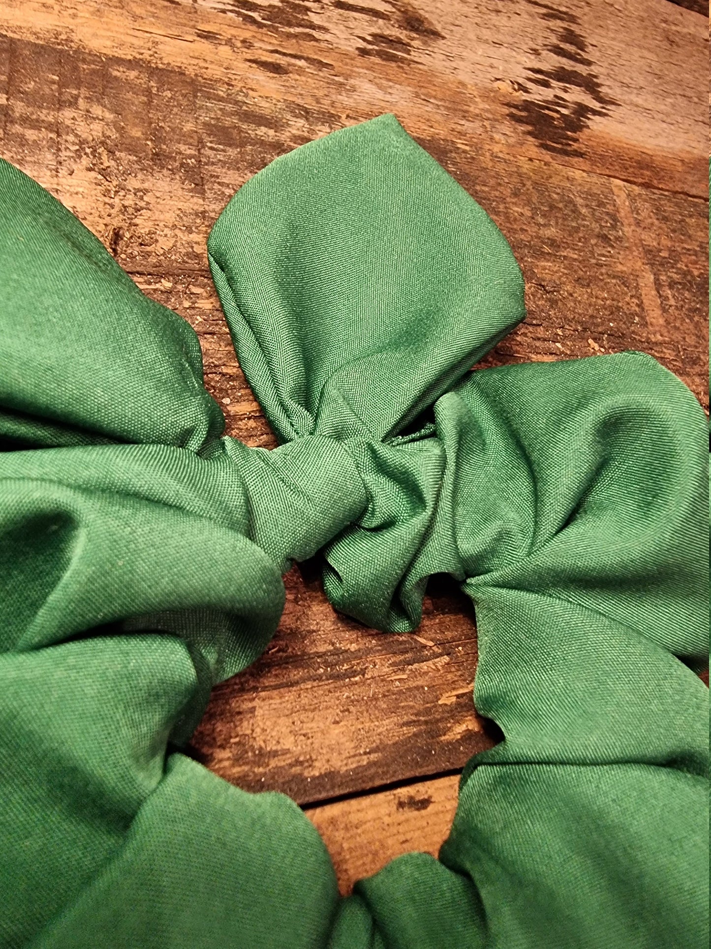Forest Green Super Soft Crepe Bow Scrunchie | Removeable Bow