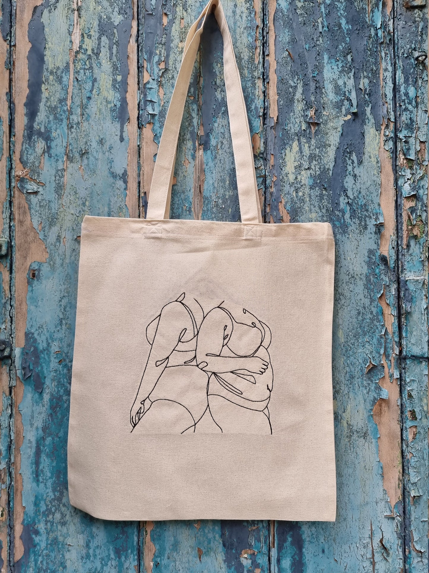 Body Positivity Line Art | Embroidered Tote Bag