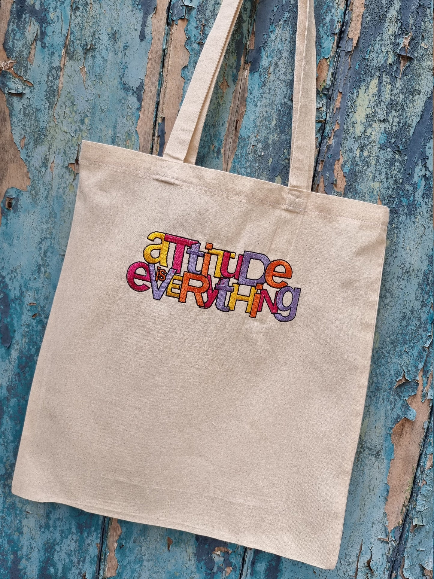 Attitude is Everything | Embroidered Tote Bag