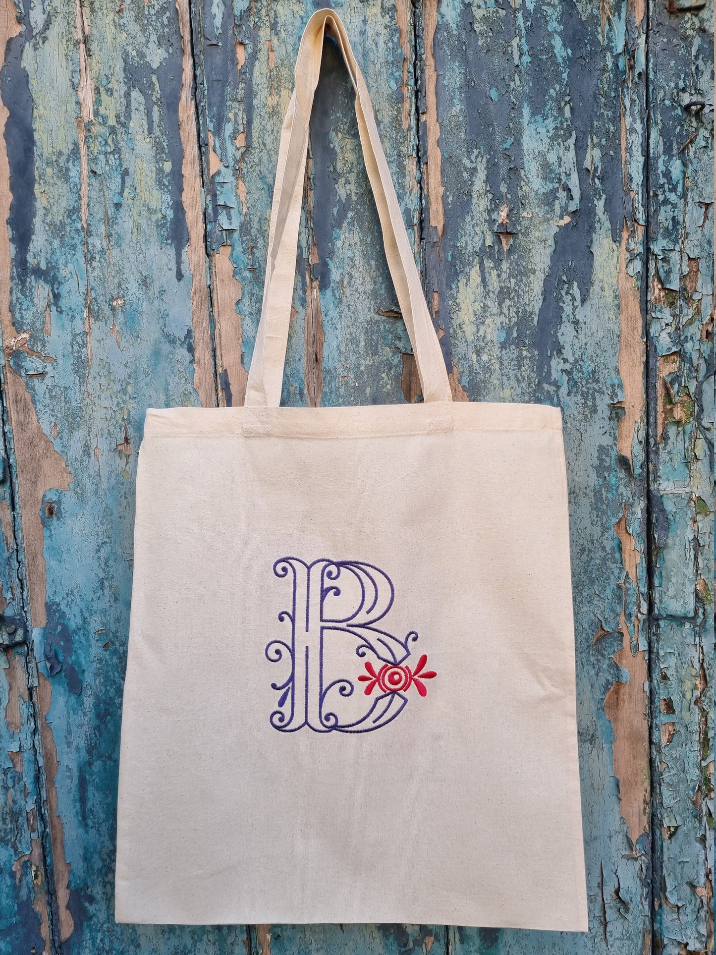 Sweet Bow Initial | Embroidered Tote Bag