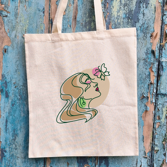 Butterfly Lady | Embroidered Tote Bag