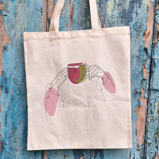 Sketched Coffee | Embroidered Tote Bag