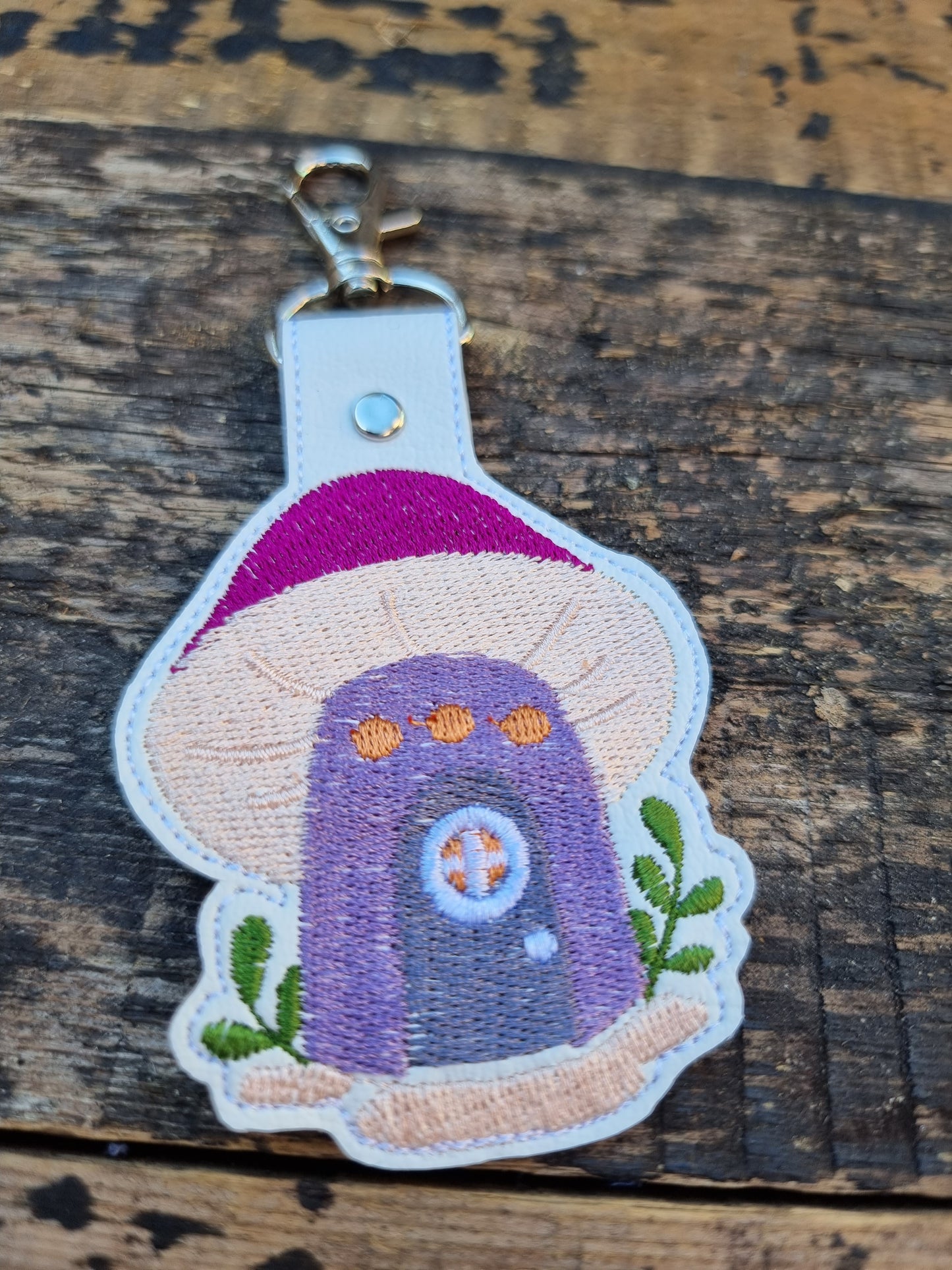 Toad Stool Home | Embroidered Keychain
