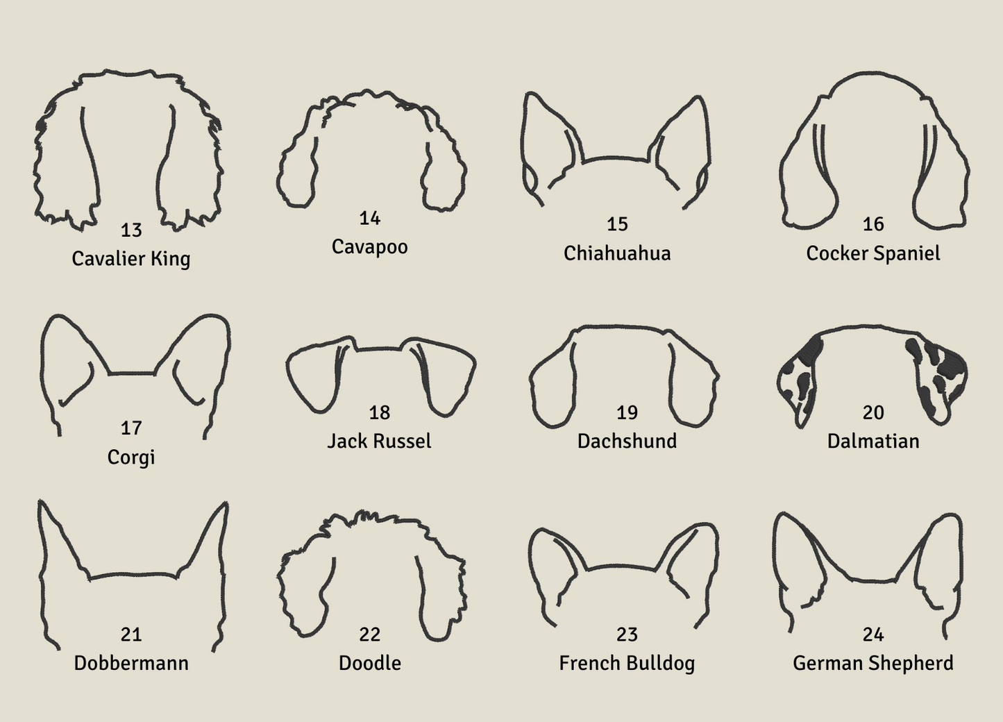 Personalised Dog Ears | Embroidered Tote Bag