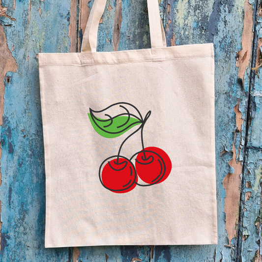 Cherries | Embroidered Tote Bag