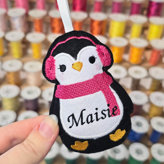 Personalised Penguin | Felt Christmas Decoration