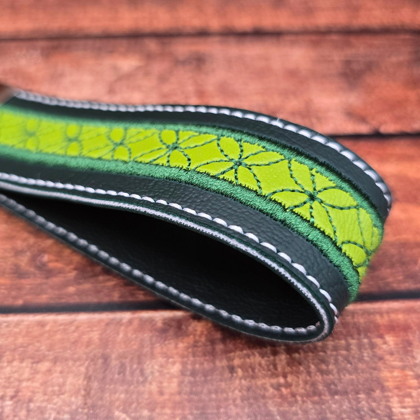 Greens | Embroidered Wristlet Keychain