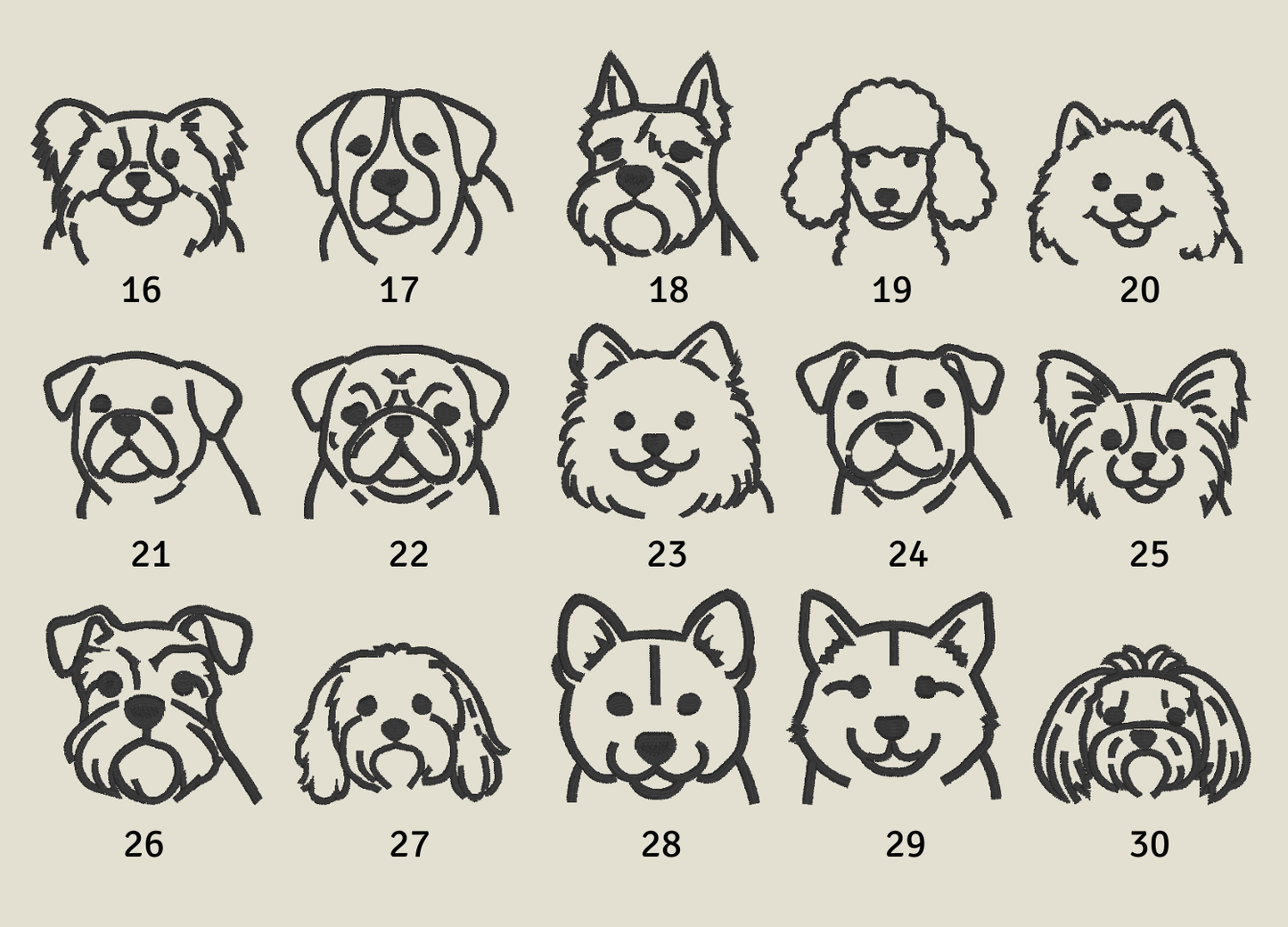 Line Art Dog | Custom Embroidered Keychain