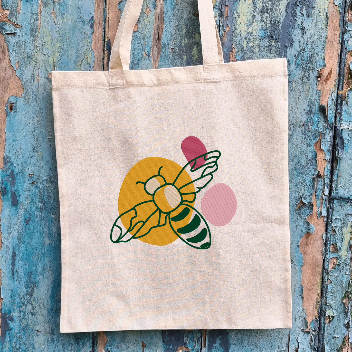 Abstract Bee | Embroidered Tote Bag
