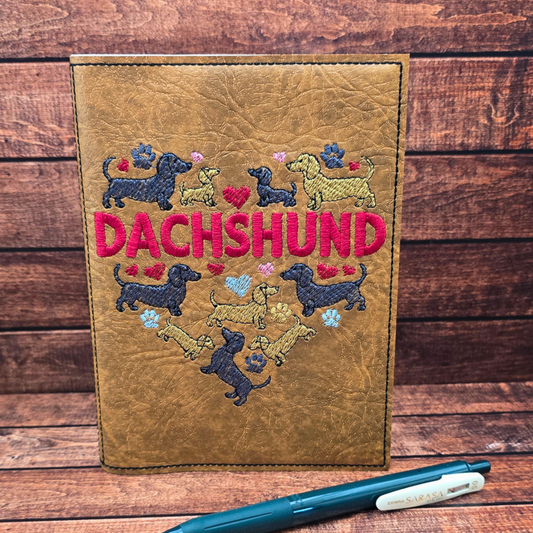 Dachshund Heart | A6 Embroidered Notebook