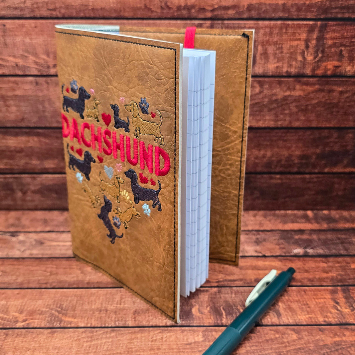 Dachshund Heart | A6 Embroidered Notebook