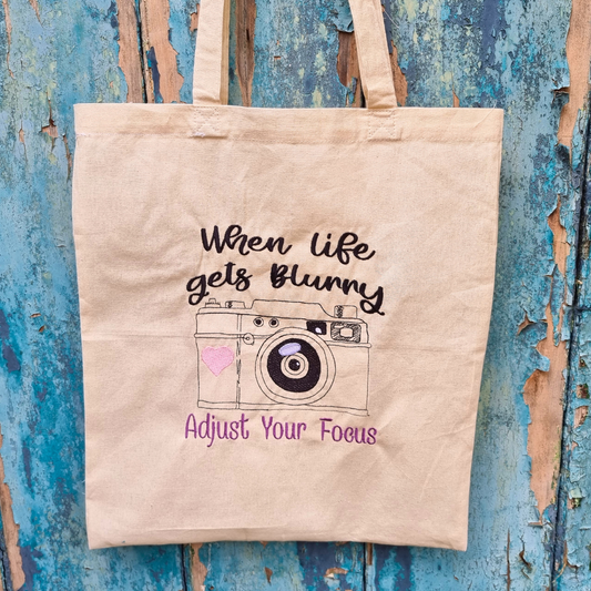 Adjust Your Focus | Embroidered Tote Bag