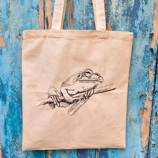 Tree Frog | Embroidered Tote Bag