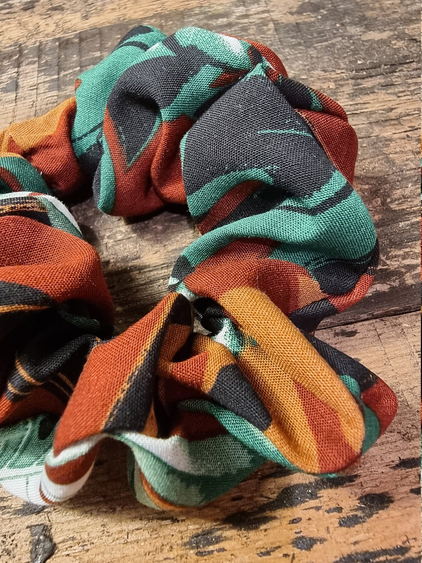 Monstera Leaf Print Soft Viscose Bow Scrunchie | Removeable Bow