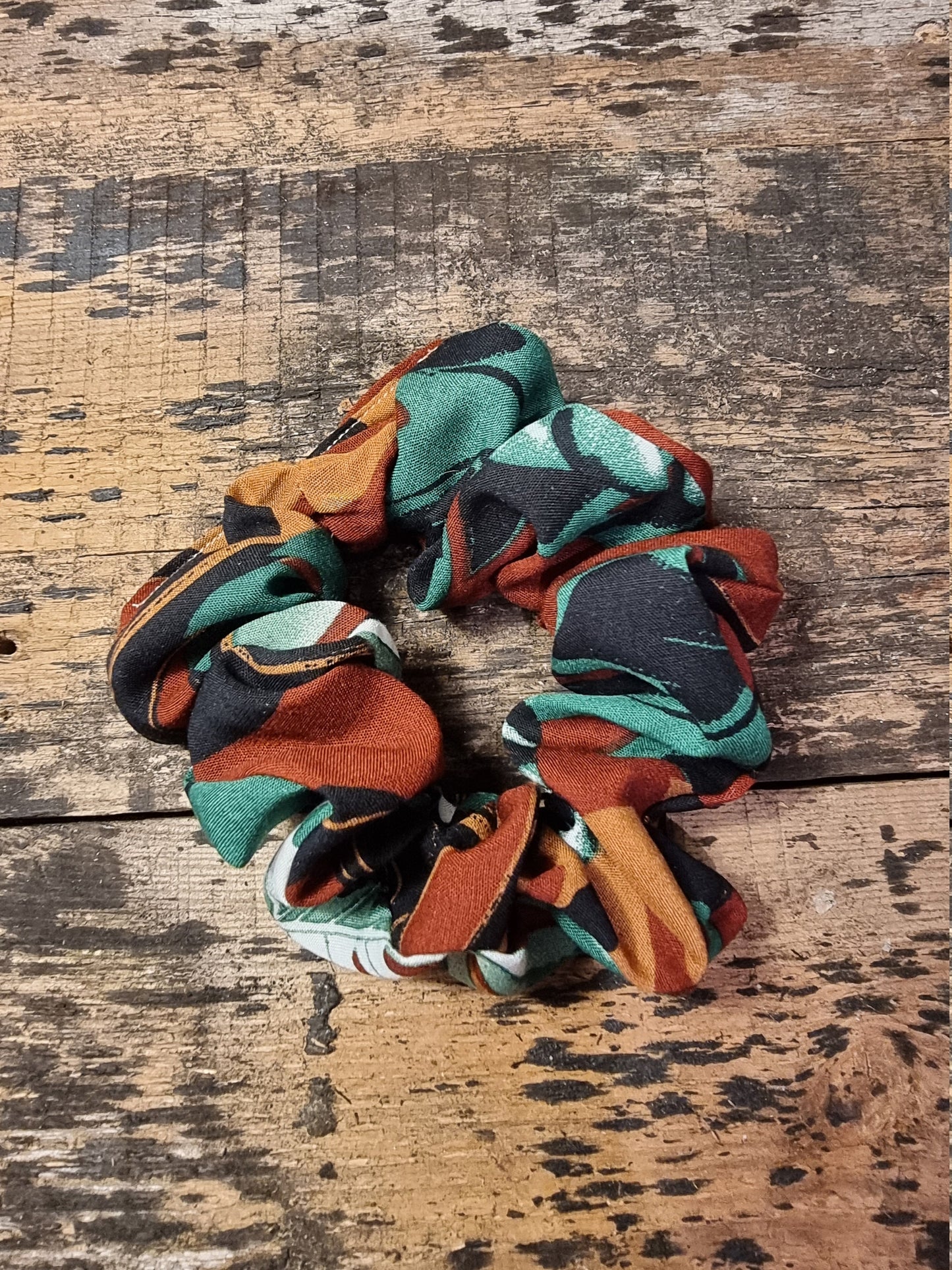 Monstera Leaf Print Soft Viscose Bow Scrunchie | Removeable Bow