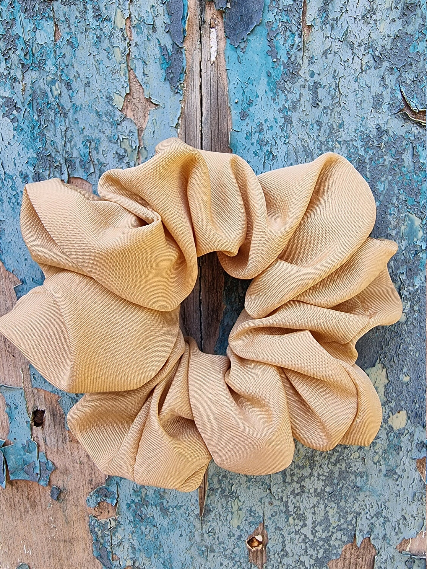 Soft Sand/Camel Crepe Scrunchie | Hair Tie
