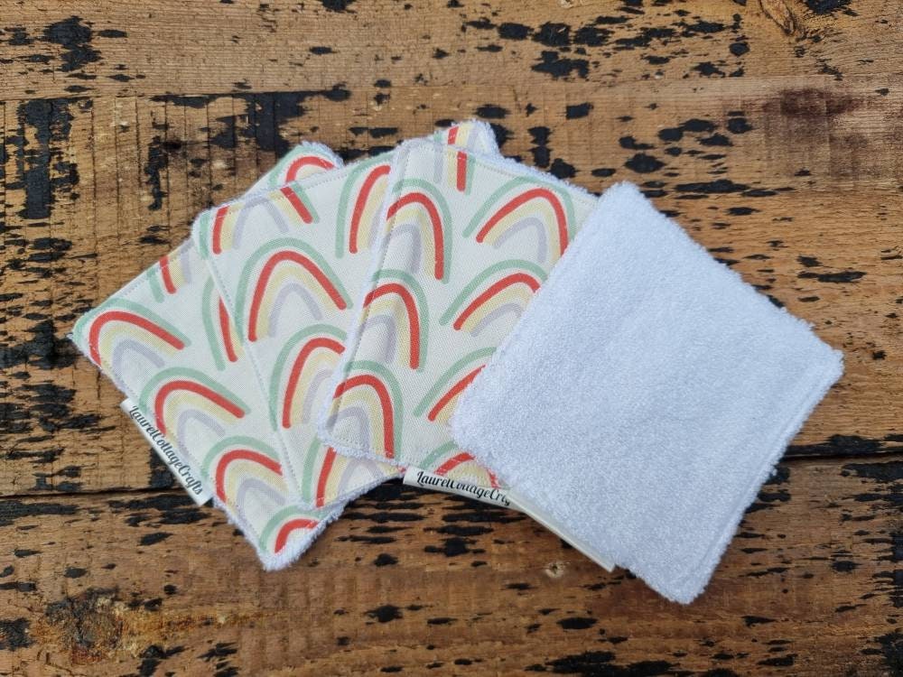 Rainbow Reusable Makeup Wipes | Bamboo Towelling