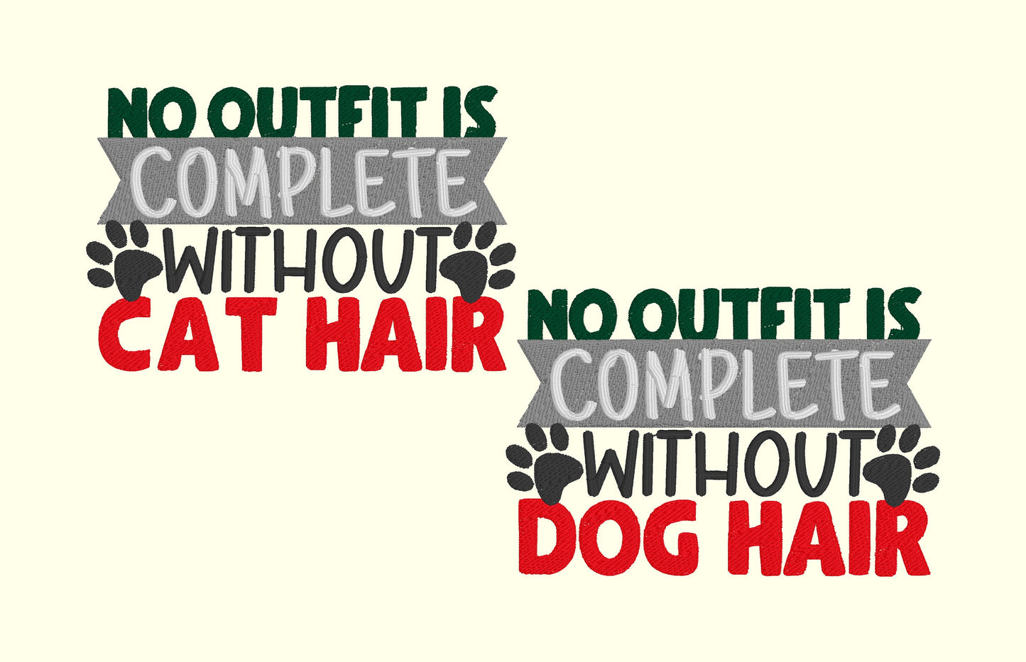 Funny Cat or Dog Hair | Embroidered Tote Bag