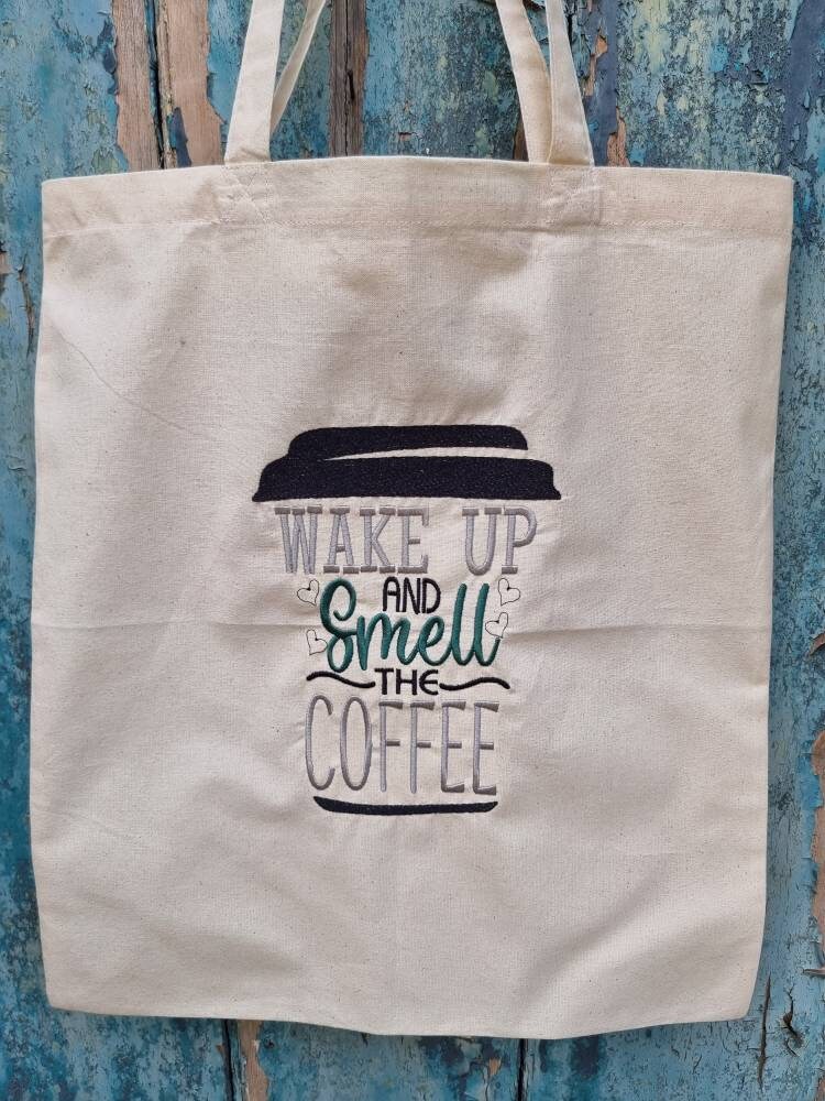Smell the Coffee | Embroidered Tote Bag