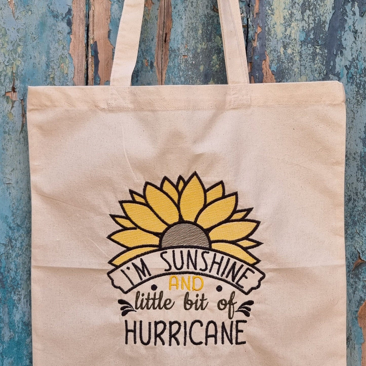 I'm Sunshine and a little Hurricane | Embroidered Tote Bag