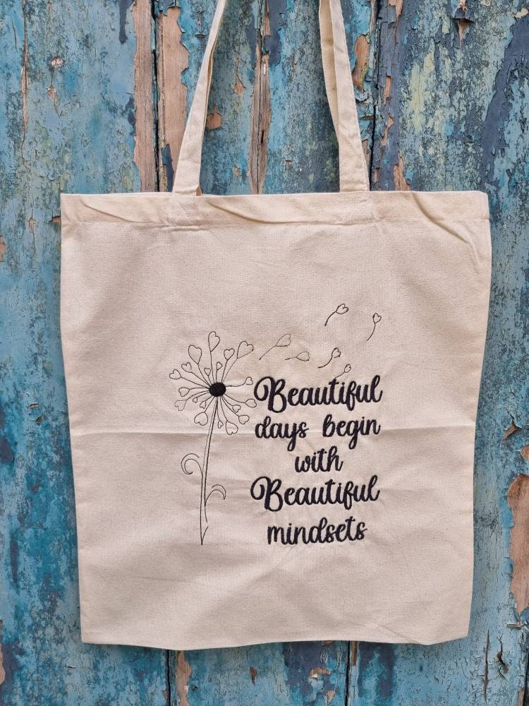 Beautiful Mindsets | Embroidered Tote Bag